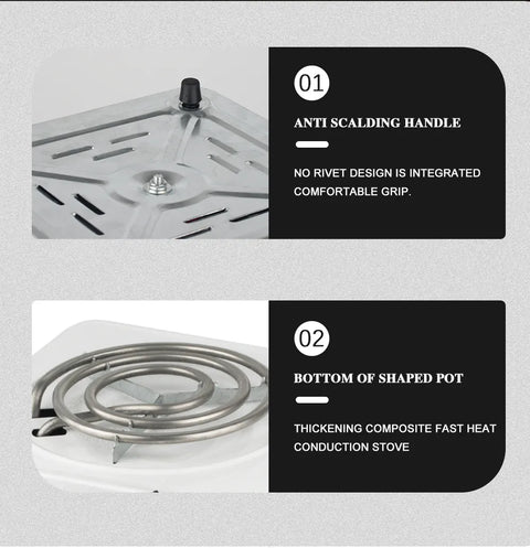 Double Electric Chula for Cooking – Shock Proof Electric Coil Stove